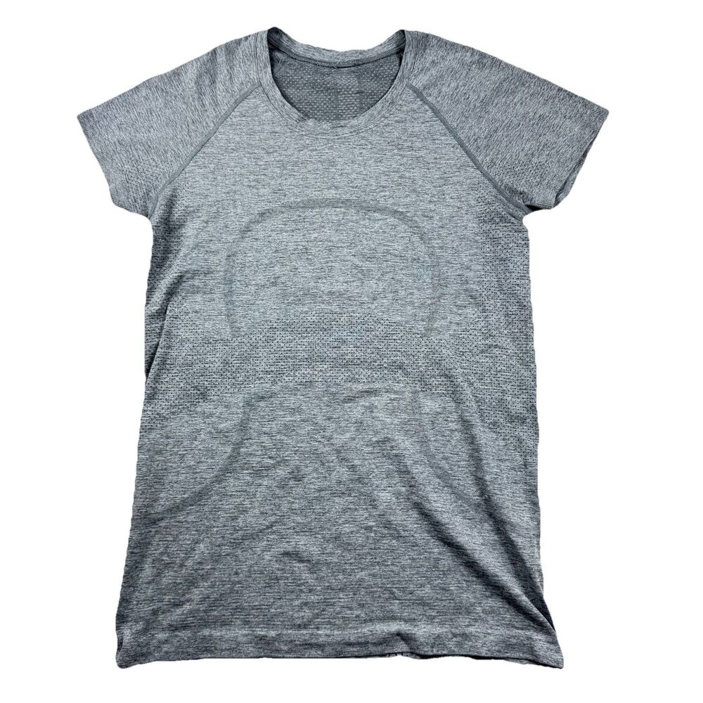 lululemon metal vent tech T-Shirt Women's 8 Heather Gray Stretch Performance